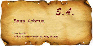 Sass Ambrus névjegykártya